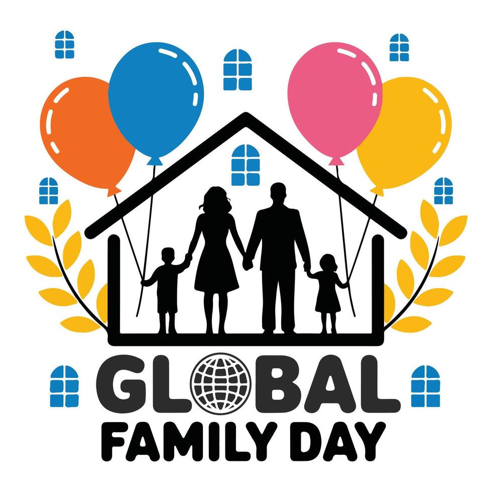 Love and Unity Concept Art for Global Family Day Celebration vector