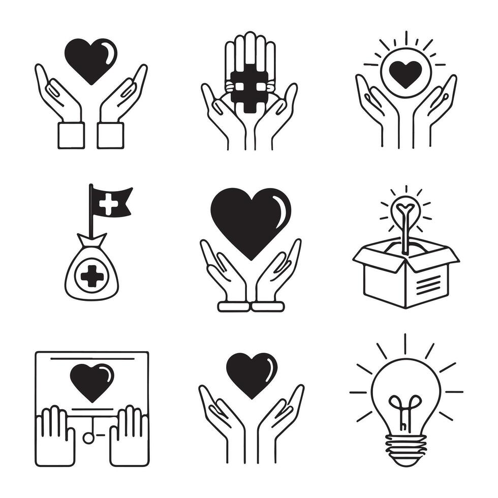 Hands and Heart Clipart for Care Projects vector