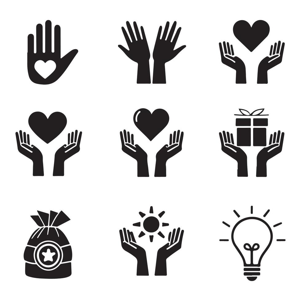 Outreach and Welfare Symbols for Charity Use vector