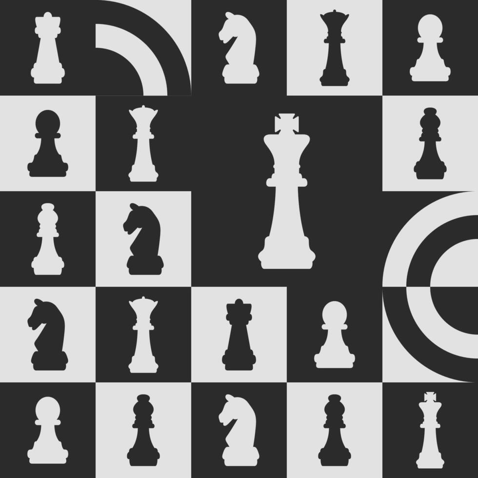 International Chess Day background for web template, landing page with geometric mosaic vector