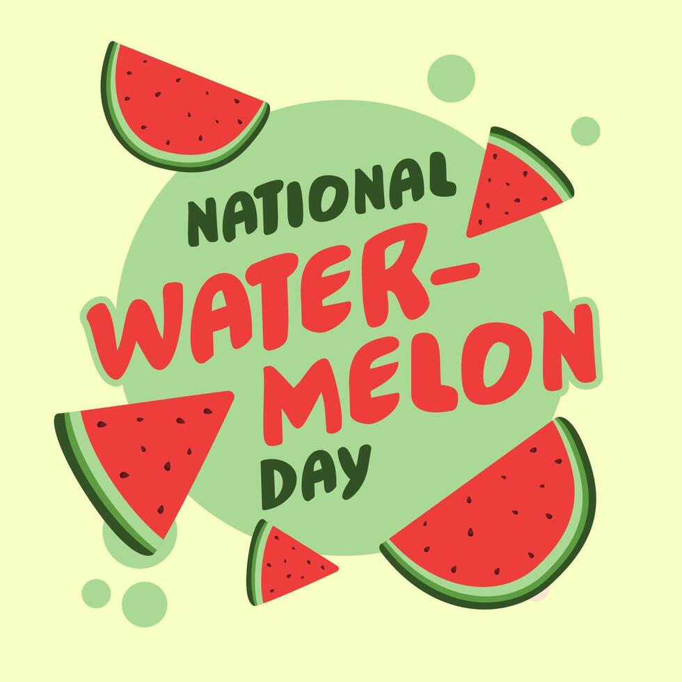 National watermelon Day banner background, can use for greeting card, poster, template vector