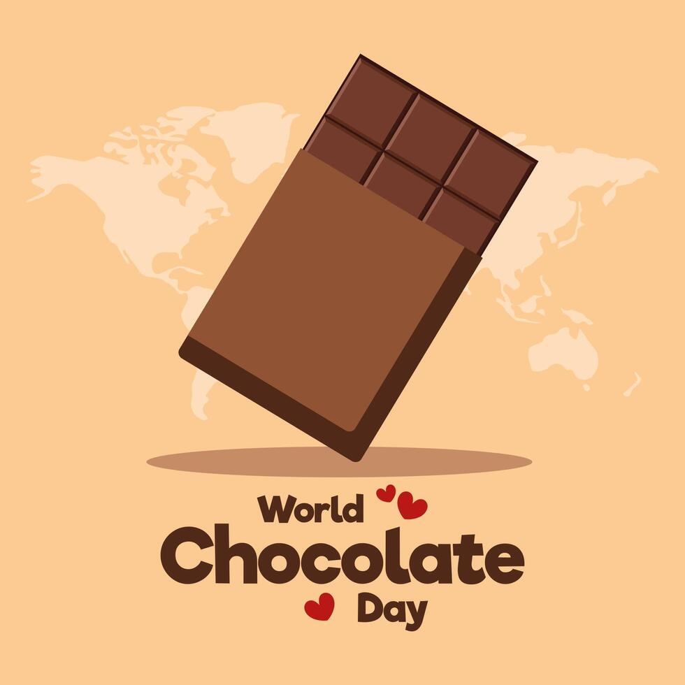World chocolate day greeting card, banner, poster, social media post illustration vector