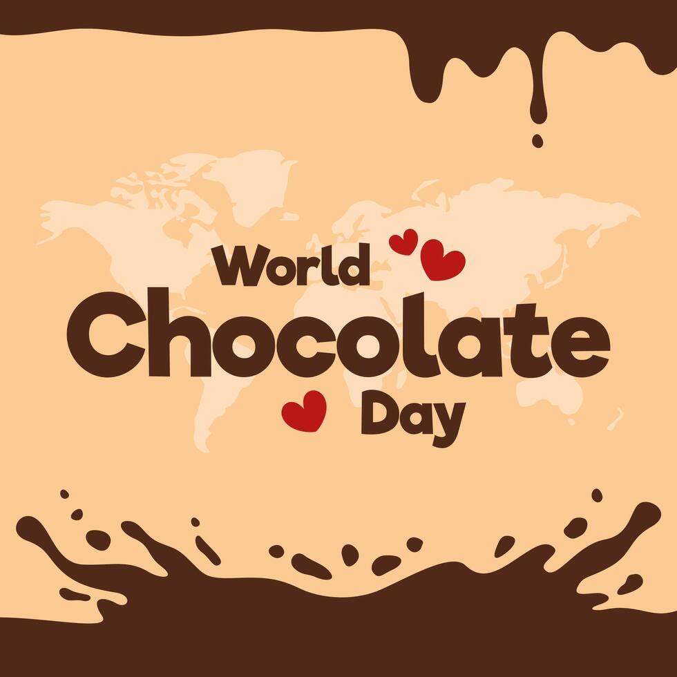 World chocolate day greeting card creative banner, poster, social media post illustration vector