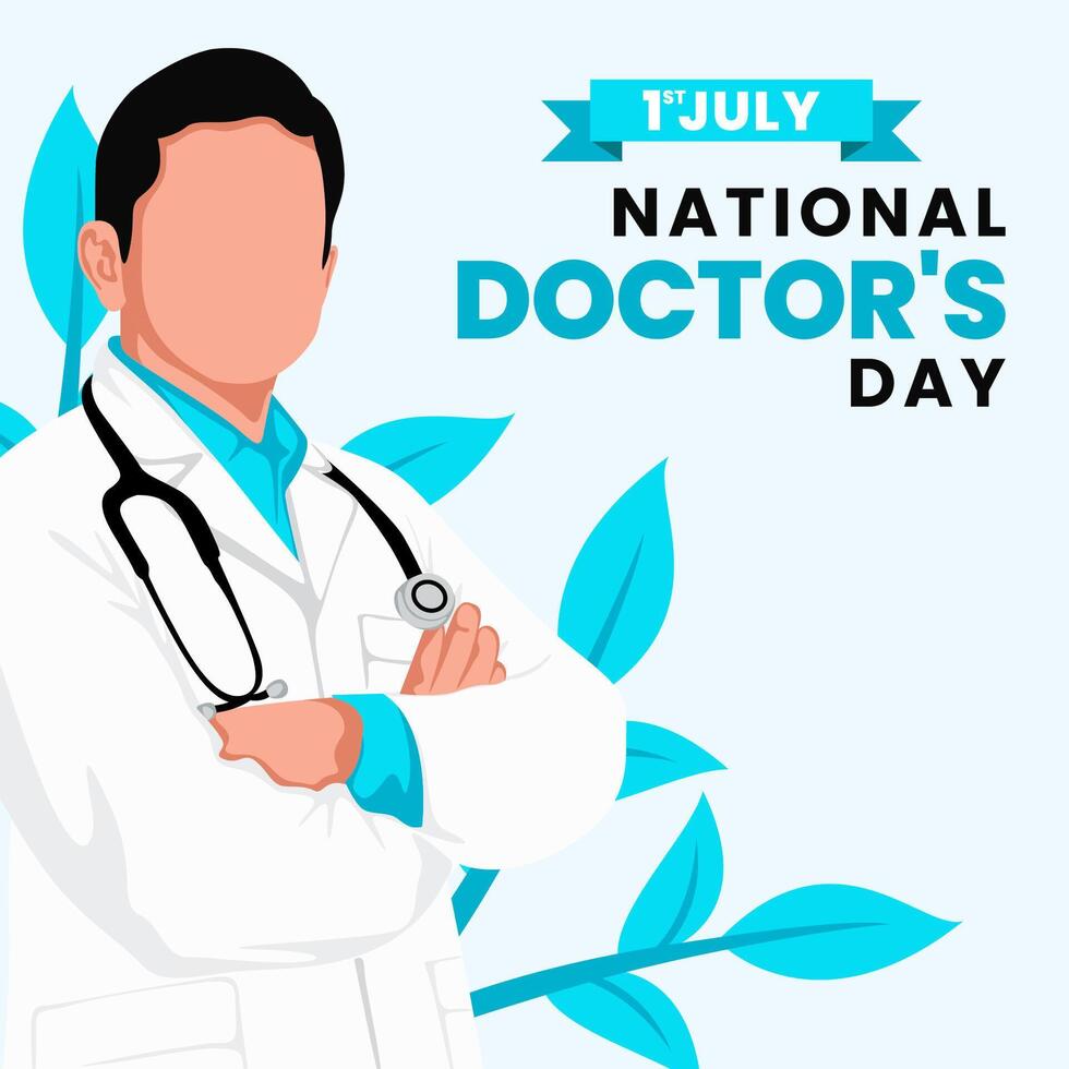 National doctors day background template illustration vector
