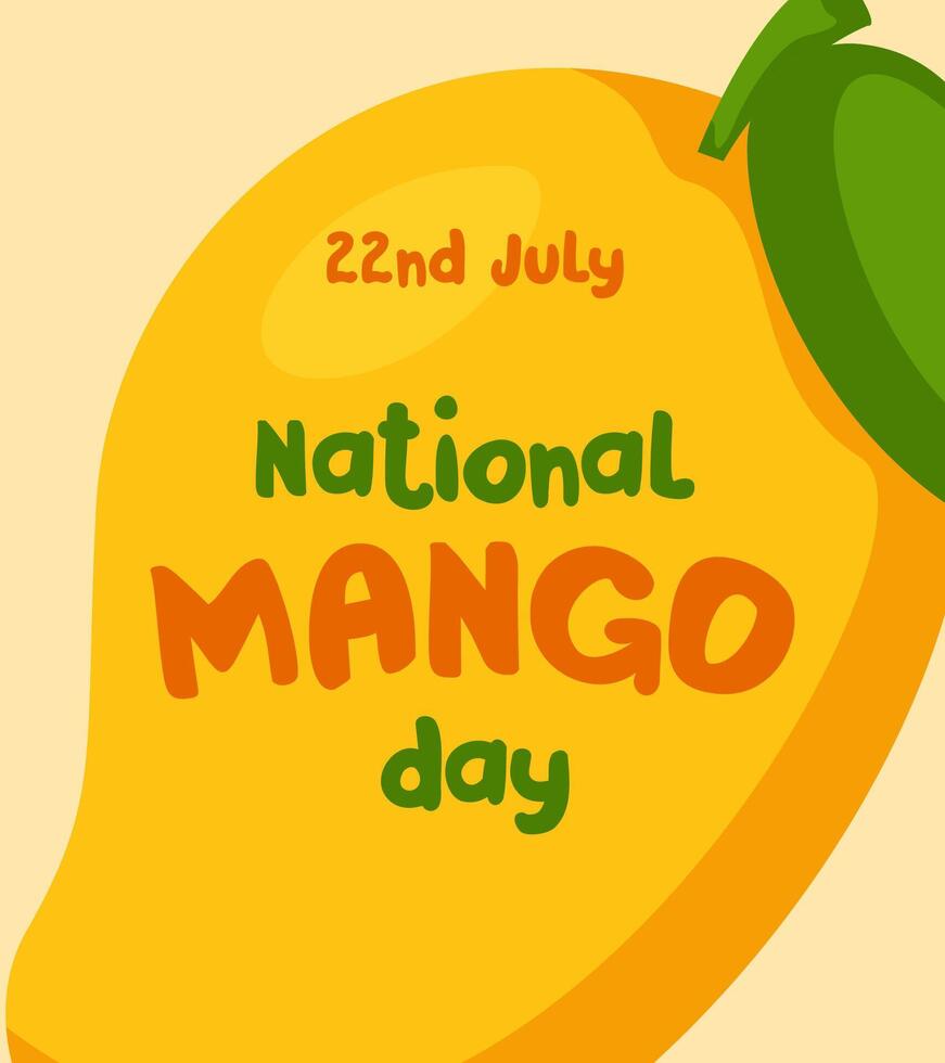 National Mango Day banner background, can use for greeting card, poster vector