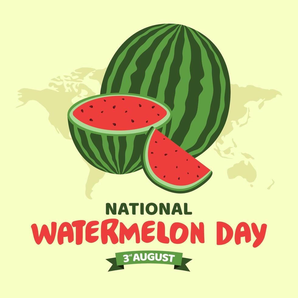 National watermelon Day banner background, can use for greeting card, poster vector