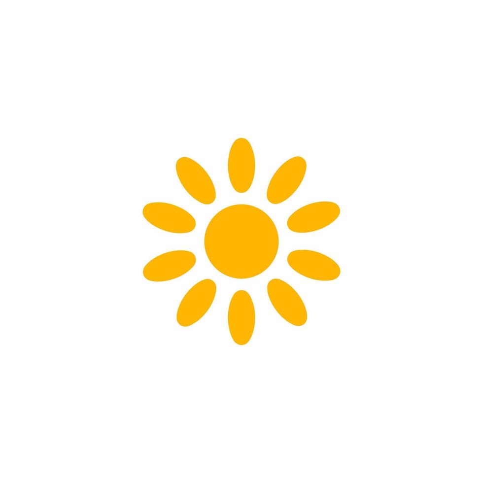 Sunny Icon With Floral Look. Great For Summer Vacation Themes, July Heat, June Holidays, Family Travel, And Kids Summer Breaks. Warm And Playful Feel. Illustration. vector