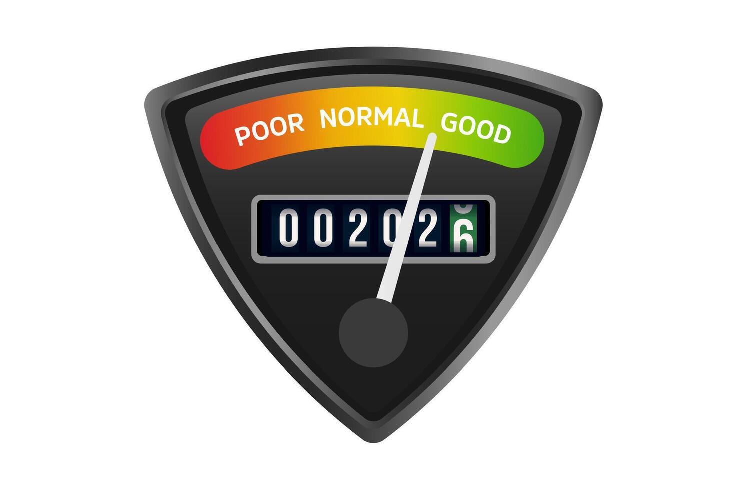 Performance Level Gauge With 2026 Countdown, Business Meter Reaching Green Zone, Symbol Of Progress, Success, Readiness For Next Year. Illustration. vector