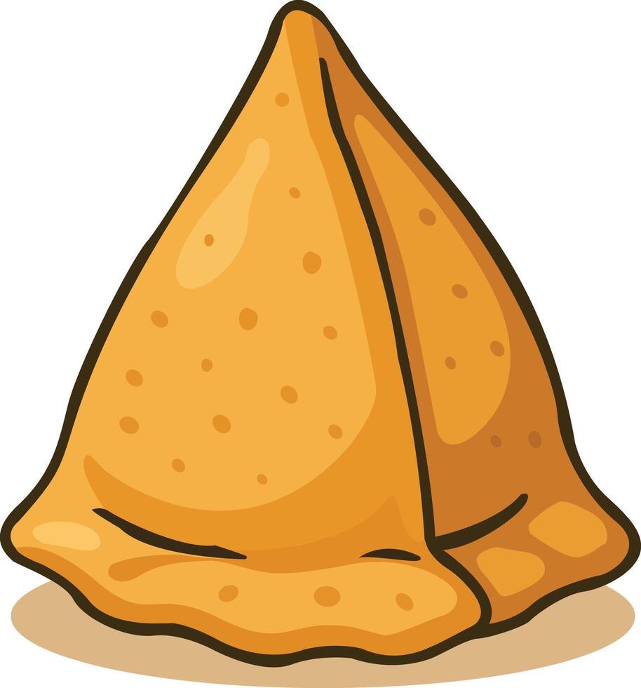 Samosa Illustration in Cartoon Style vector