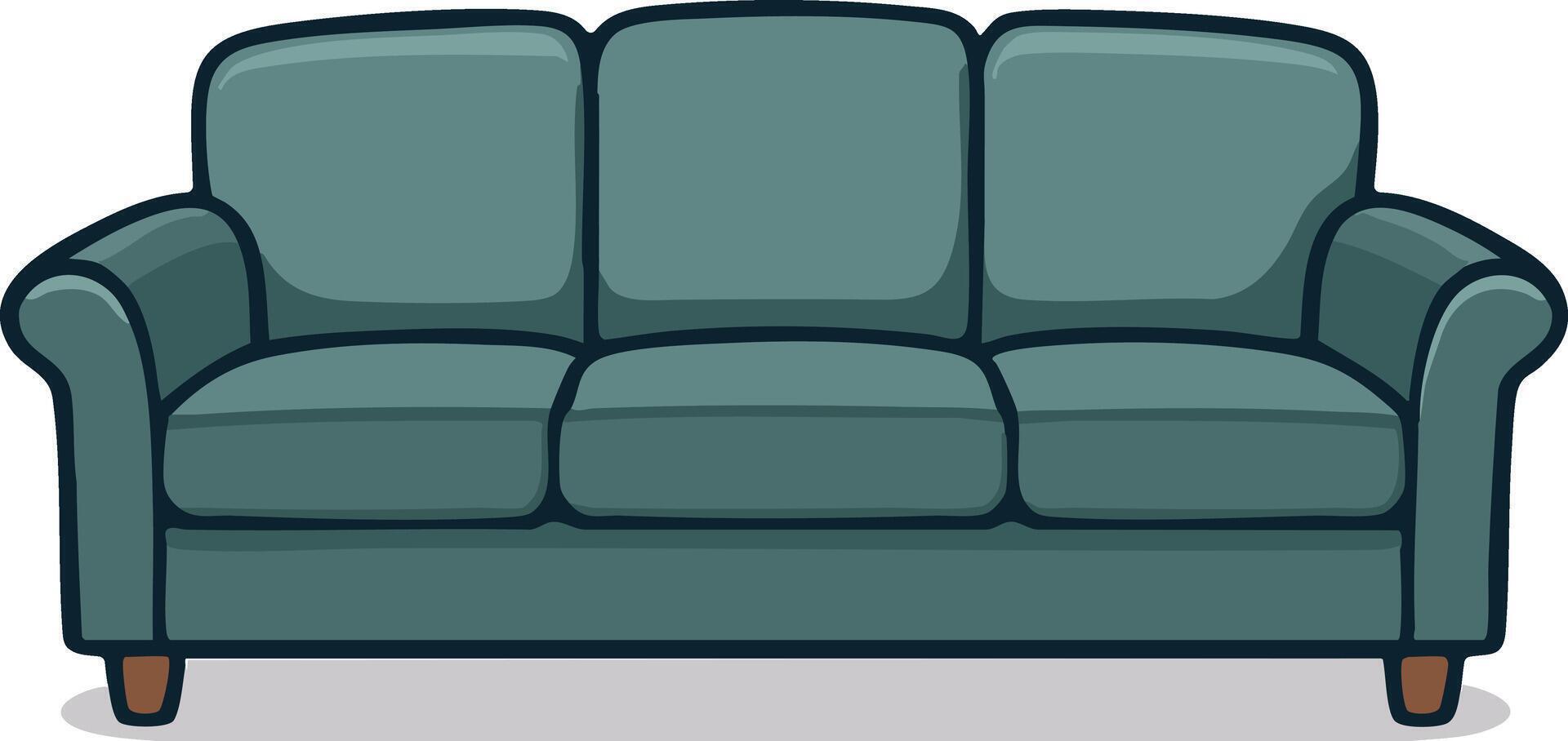 Modern Three-Seater Sofa Illustration vector