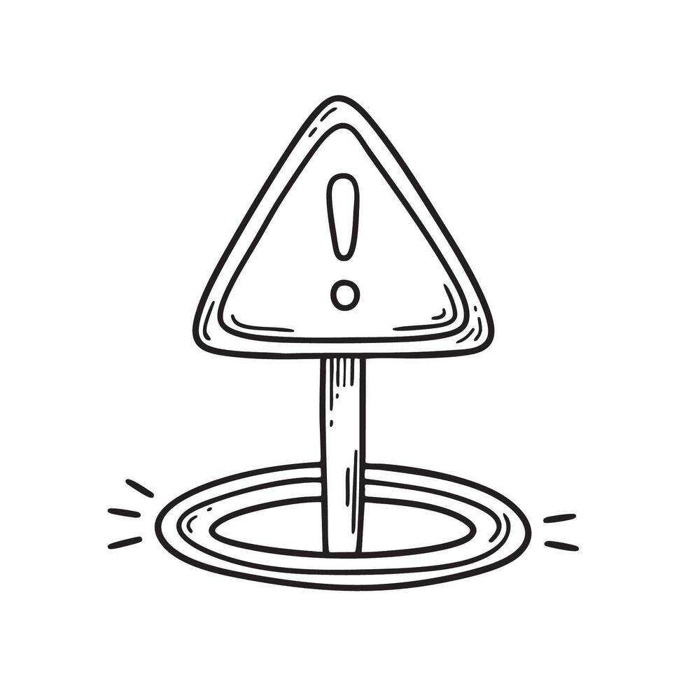 A caution sign displayed above an underground cable area vector