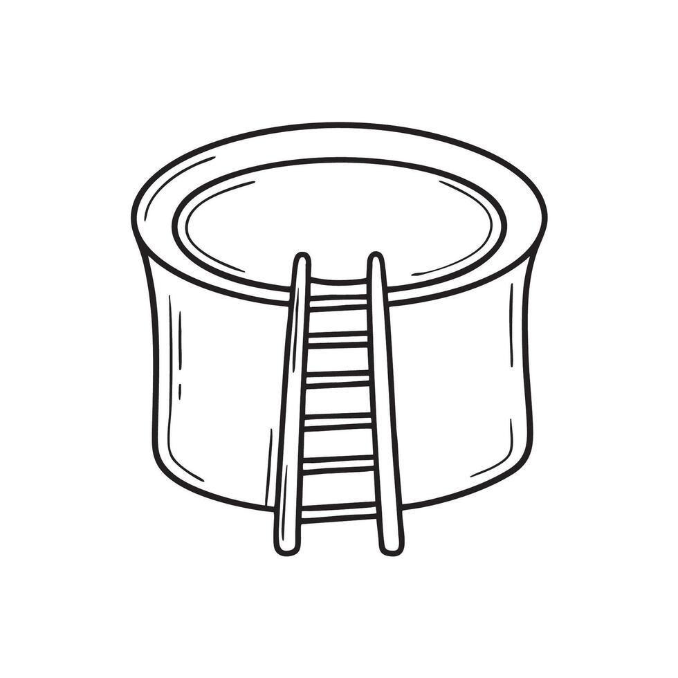 A ladder descending into an underground shelter vector