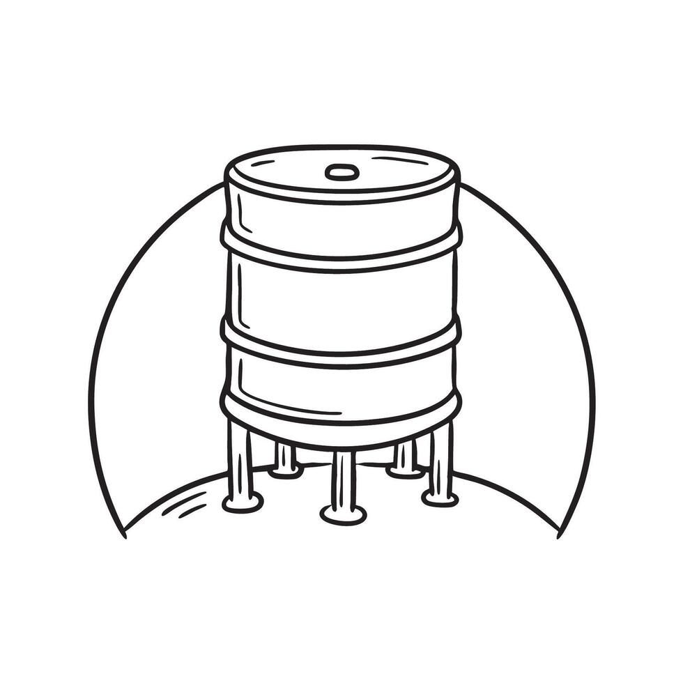 A large tank positioned in a buried storage chamber vector