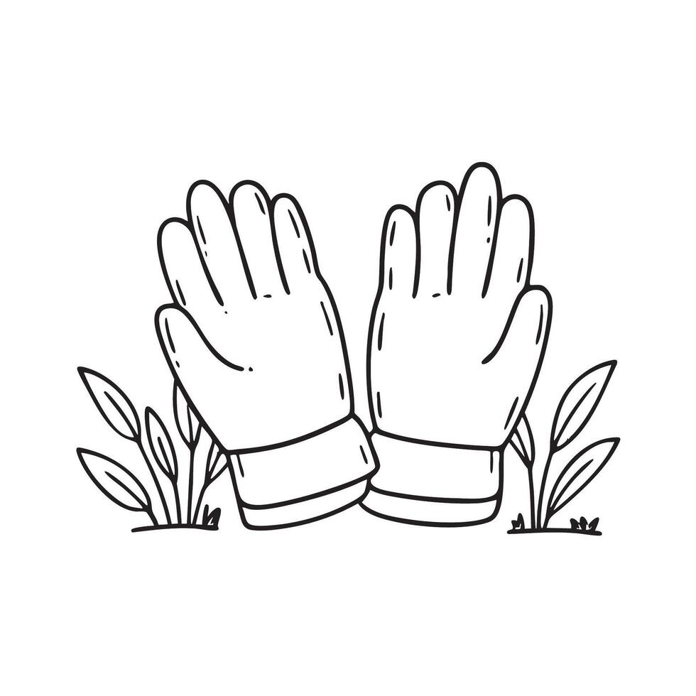 A lost garden gloves caught in a patch of underbrush vector