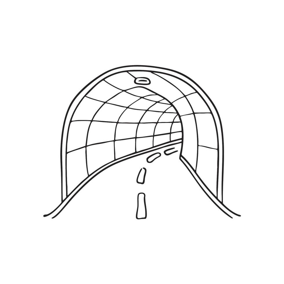 A wallmounted pipe running through a dark underpass vector
