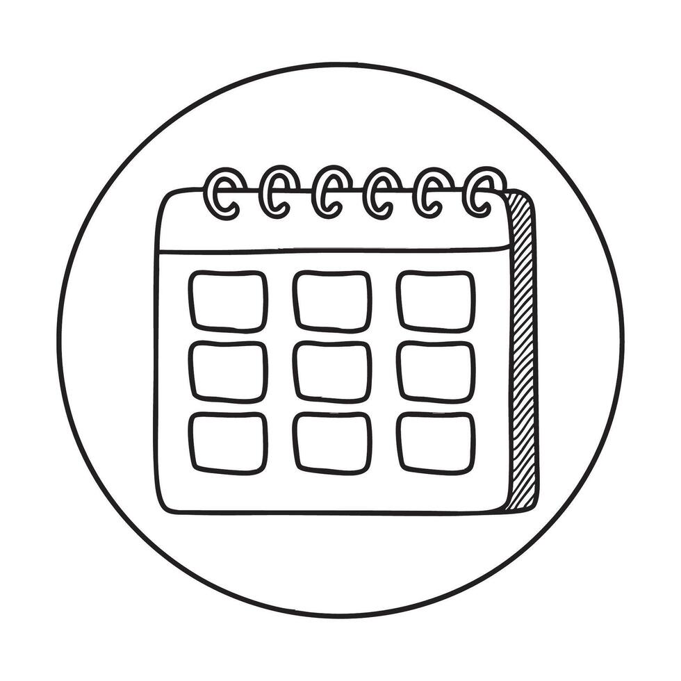 A calendar featuring circled blank boxes hanging on the wall vector