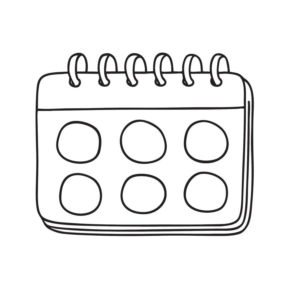 A wall calendar with empty date boxes marked in circles vector