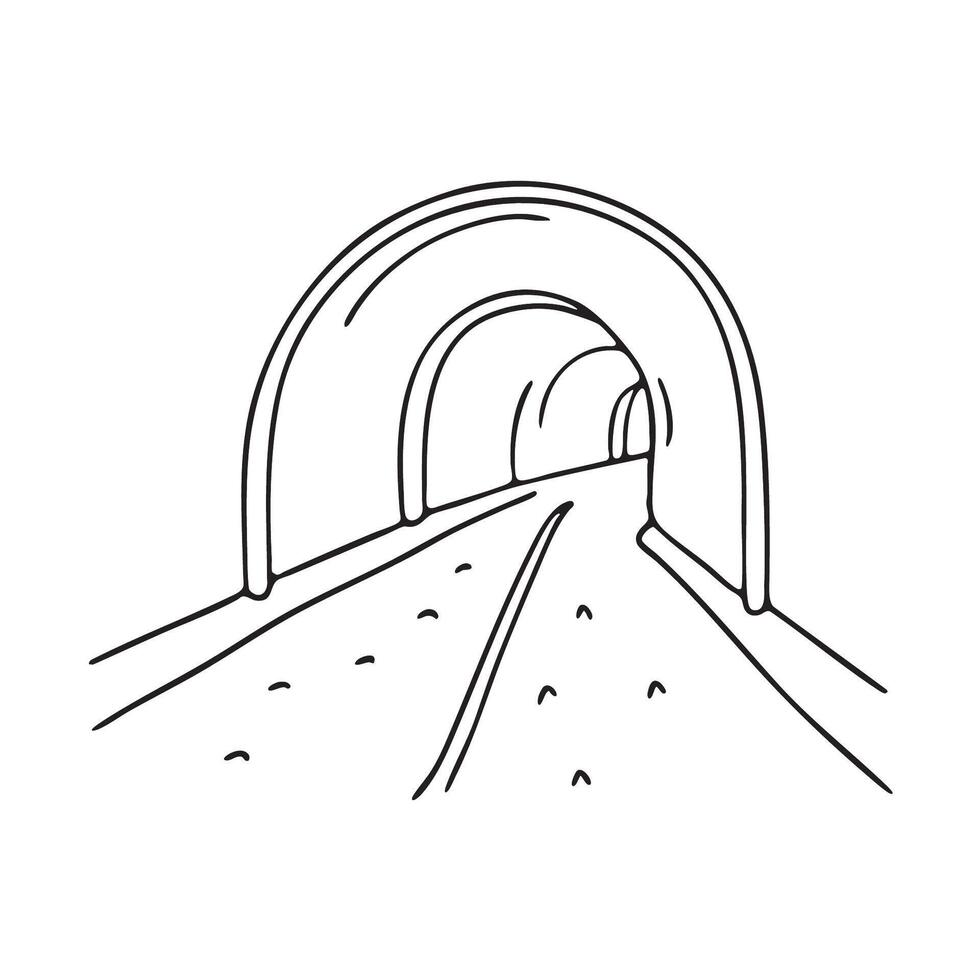 A pipe installed along the wall of a dim underpass vector