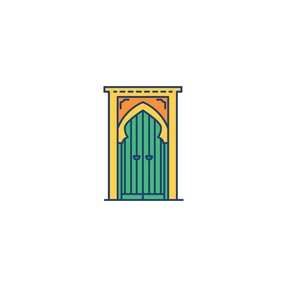 Green Arched Single Door vector