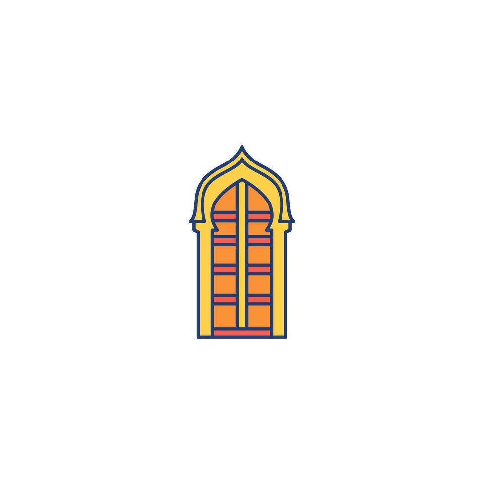 Tall Rectangular Window with Grilles vector