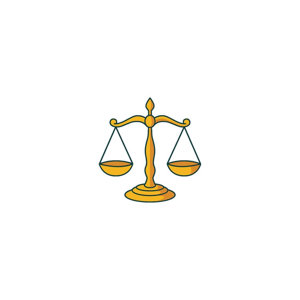 An icon depicting a balance scale. This symbolizes justice, fairness, and equilibrium in financial dealings, often related to Islamic principles like Zakat vector