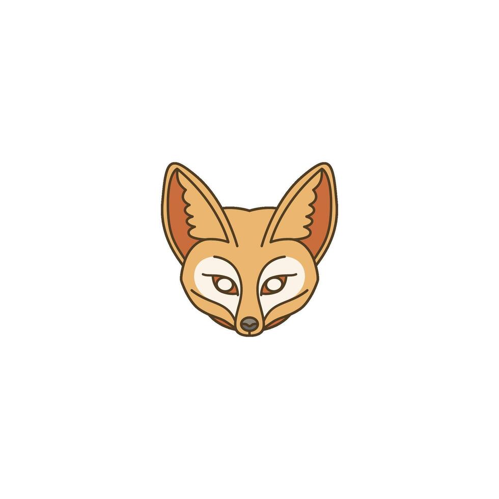 An icon showing the head of a fennec fox with large ears. This symbolizes the unique desert wildlife found in the Middle East and North Africa, known for its adaptation to arid environments. vector