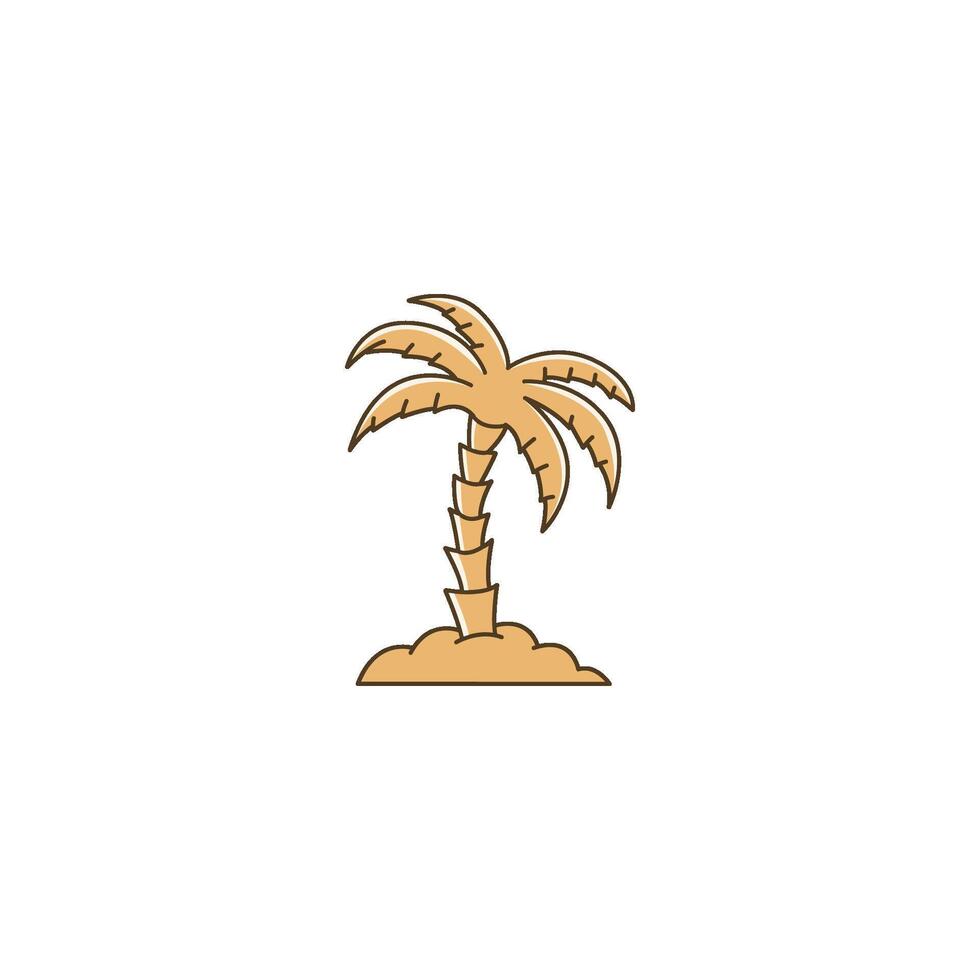 An icon of a date palm tree, symbolizing the iconic tree of the Middle East, representing life, sustenance, and the desert oasis. vector