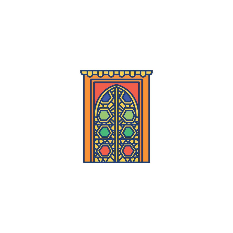 Ornate Multi-Panel Door vector