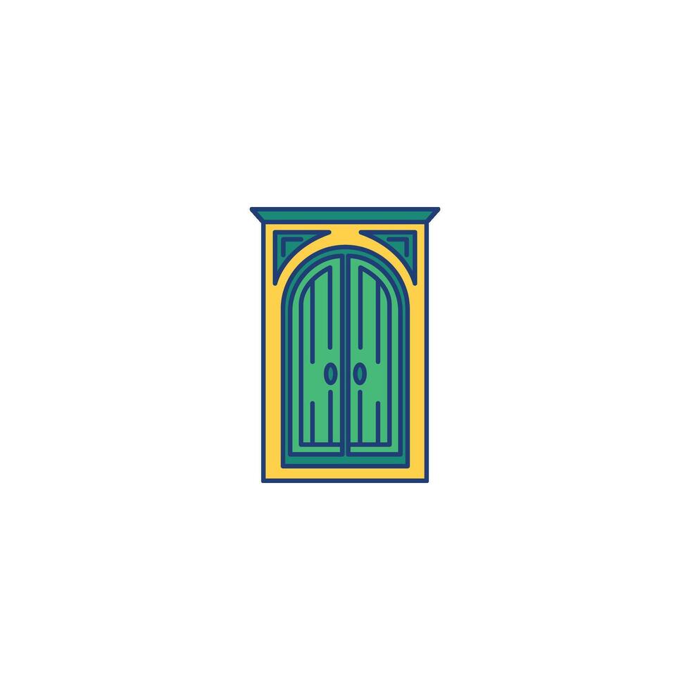 Traditional Green Door vector