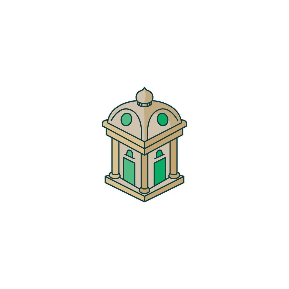 An icon of a traditional mosque or dome structure. This symbolizes Islamic architecture and institutions, often representing charitable organizations vector