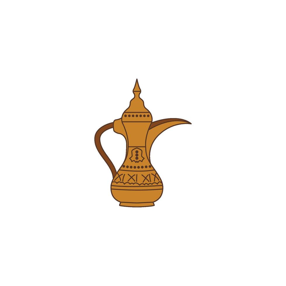 Traditional Arabic Coffee Pot Dallah vector