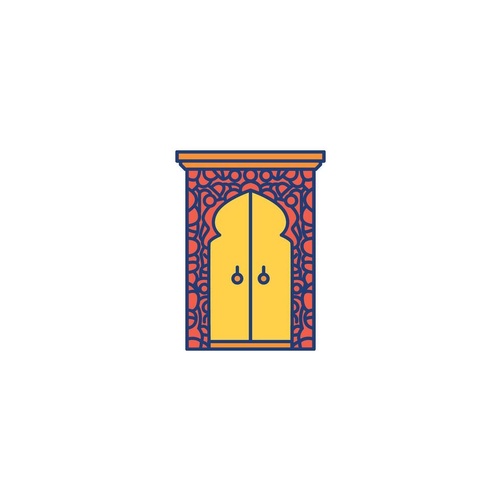 Elaborate Arched Double Door vector