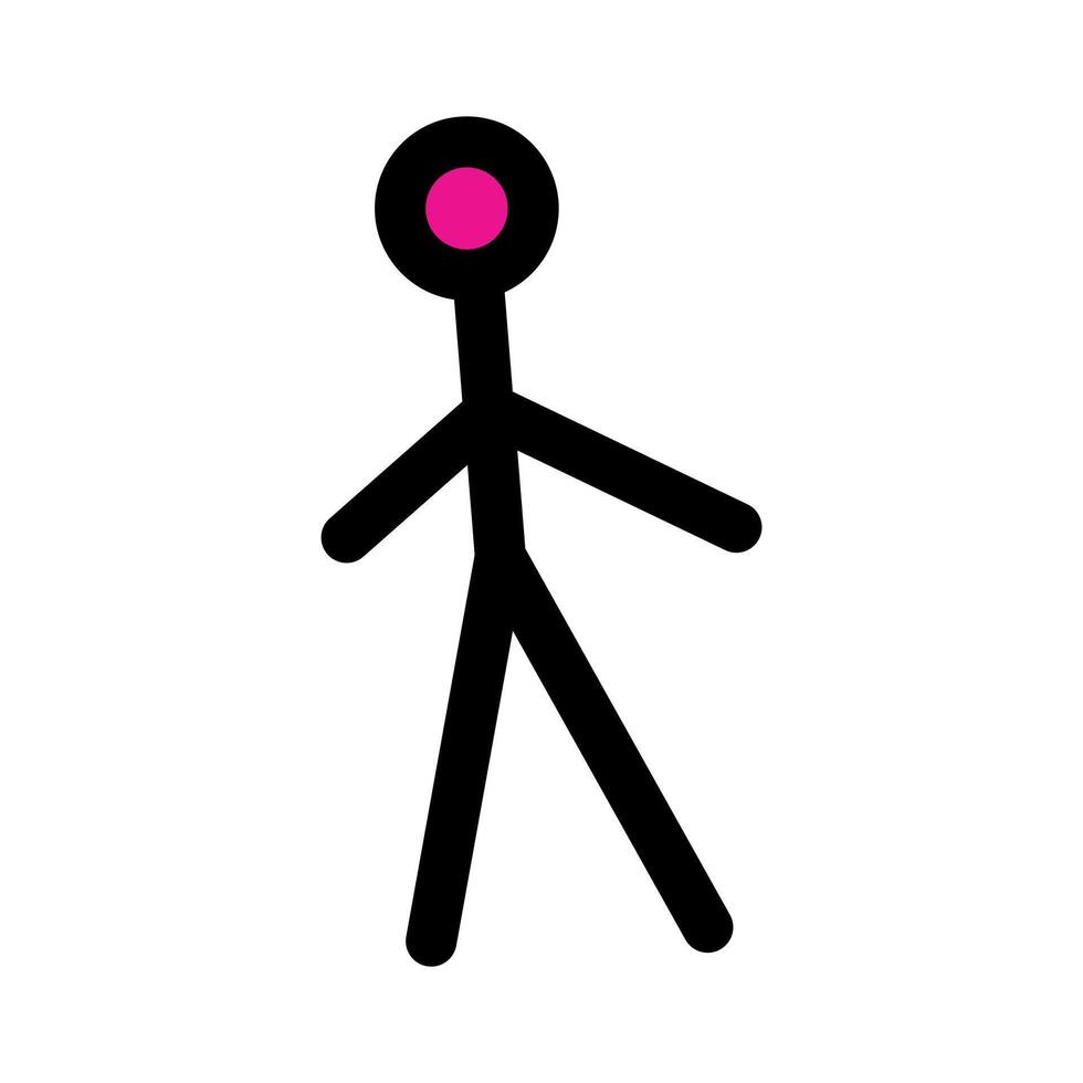 simple stick figure icon cartoon llustration vector