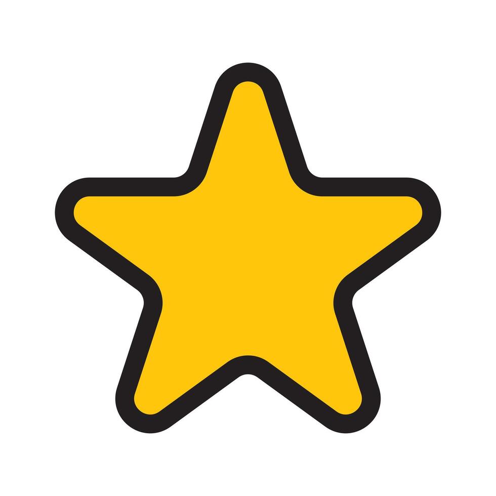 yellow cartoon star icon symbol flat vector