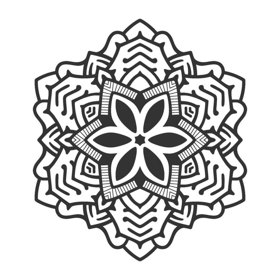 Ornamental Mandala Pattern in Monochrome vector