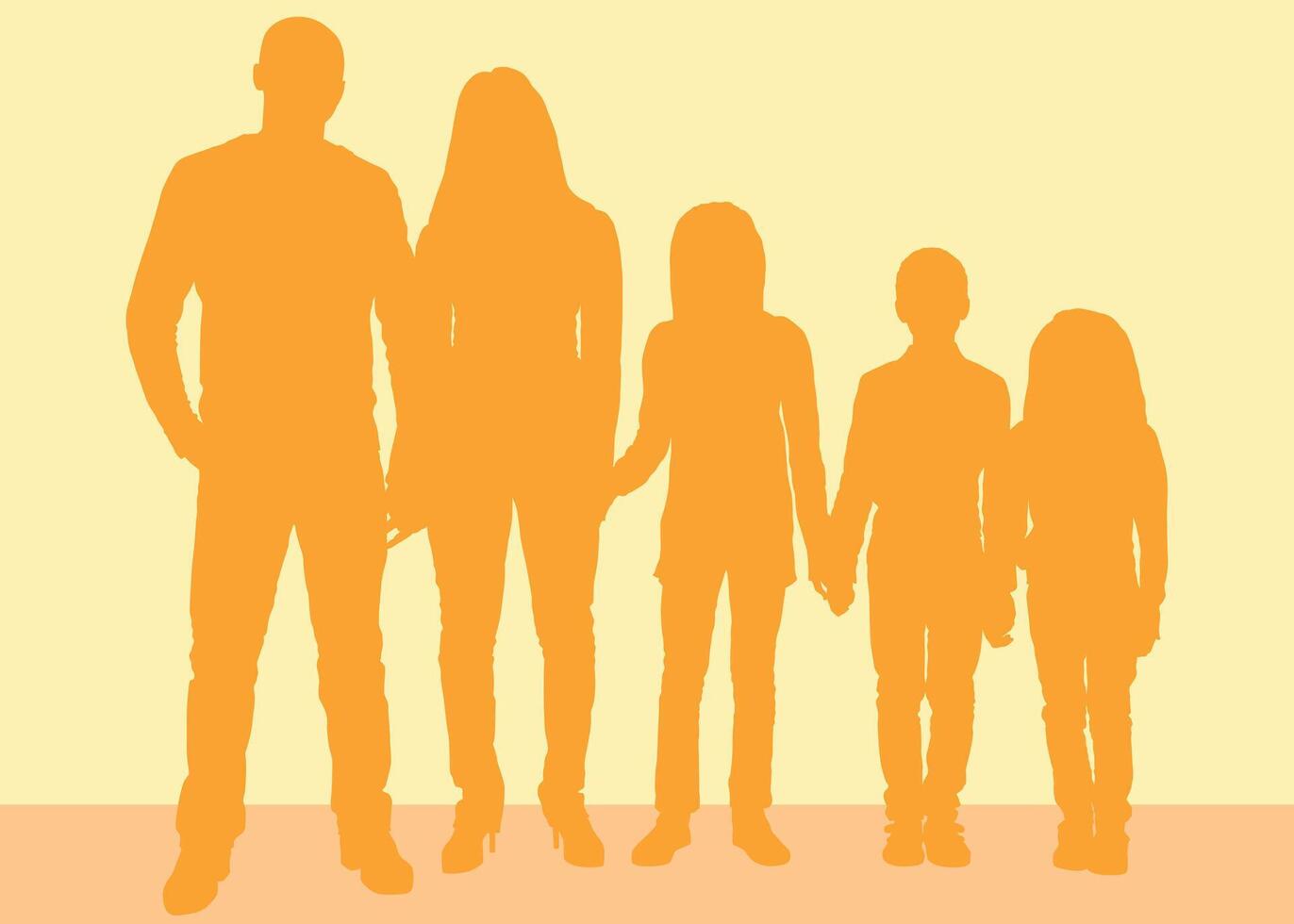 Family Silhouette One Single Shape vector