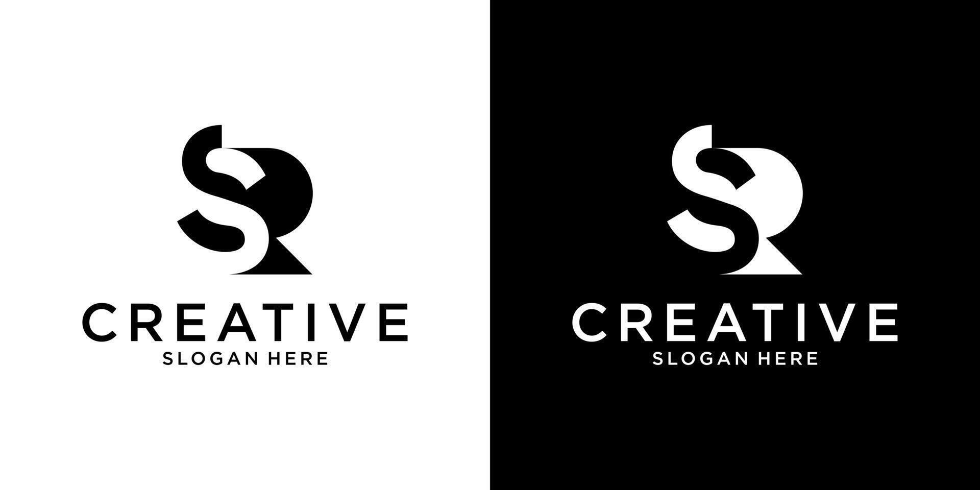 SR or RS initial letter logo design concep vector