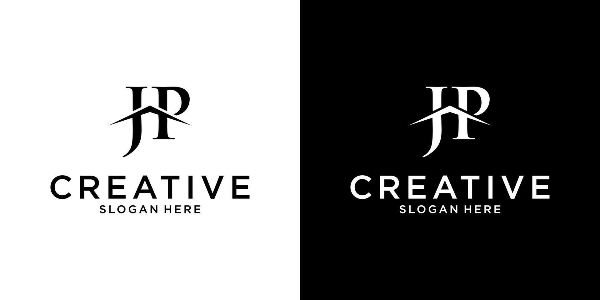 JP or PJ initial letter logo design vector