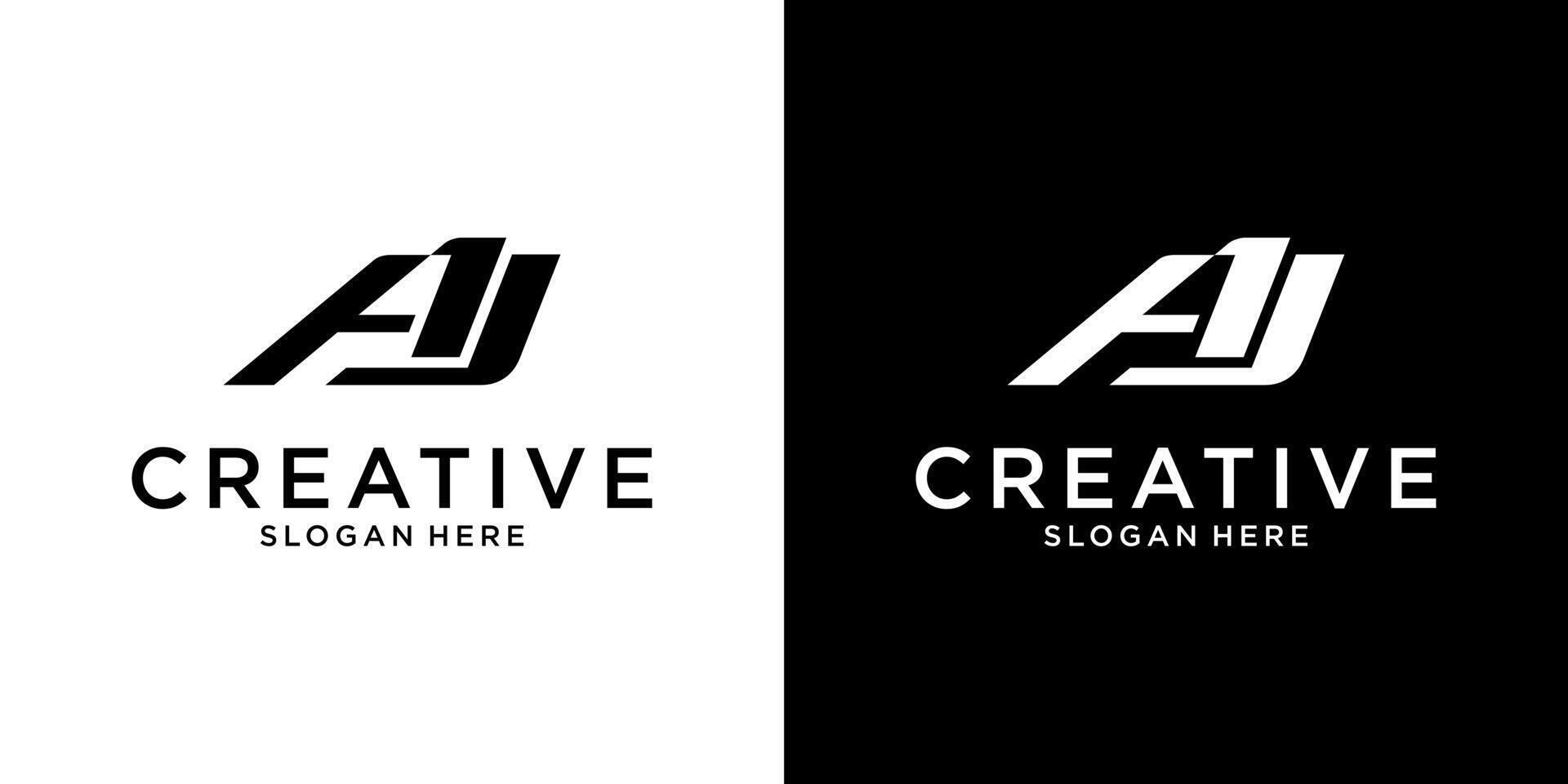 AJ or JA initial letter logo design template vector