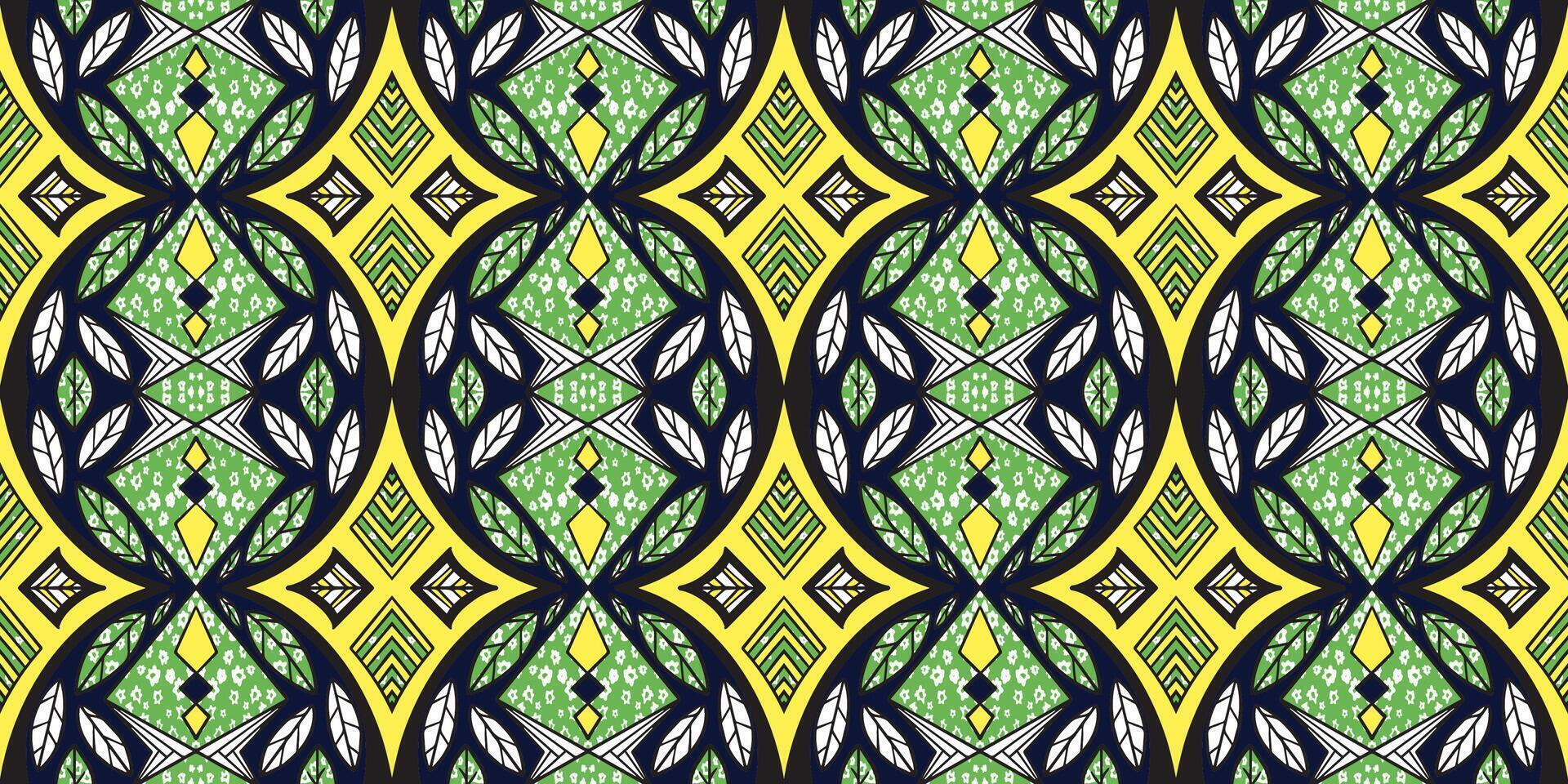 colorful geometric textile pattern design vector