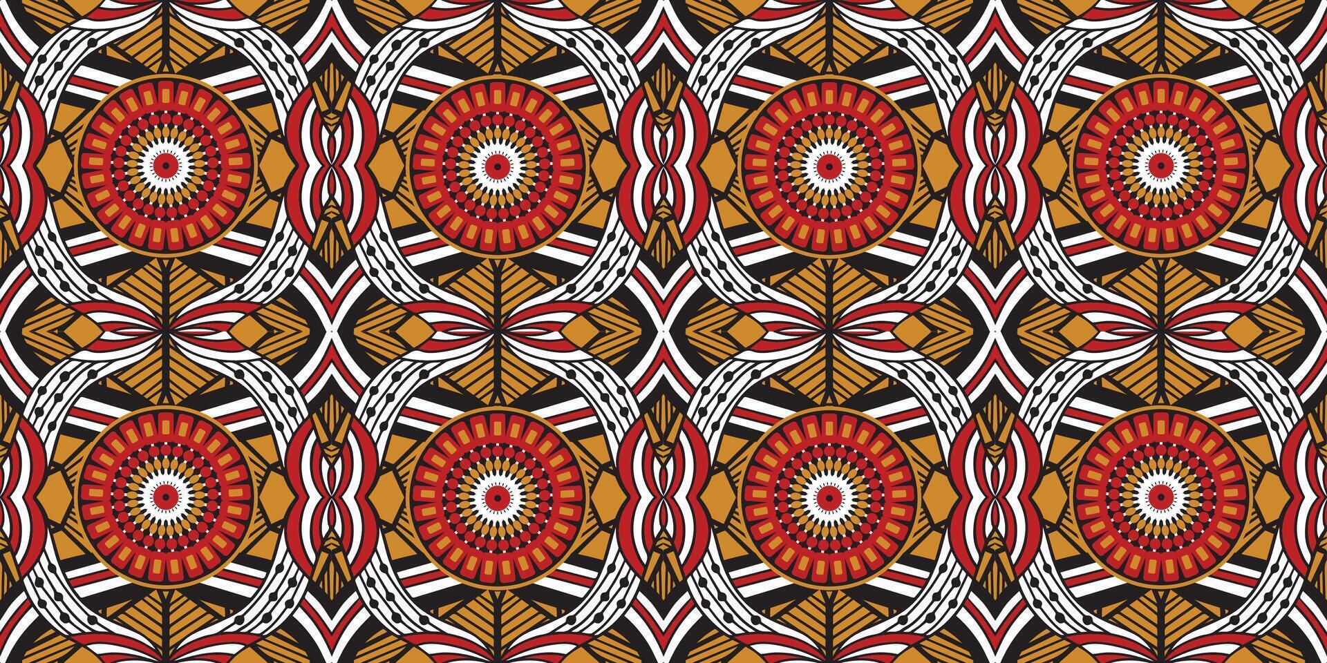 Colorful geometric textile pattern vector