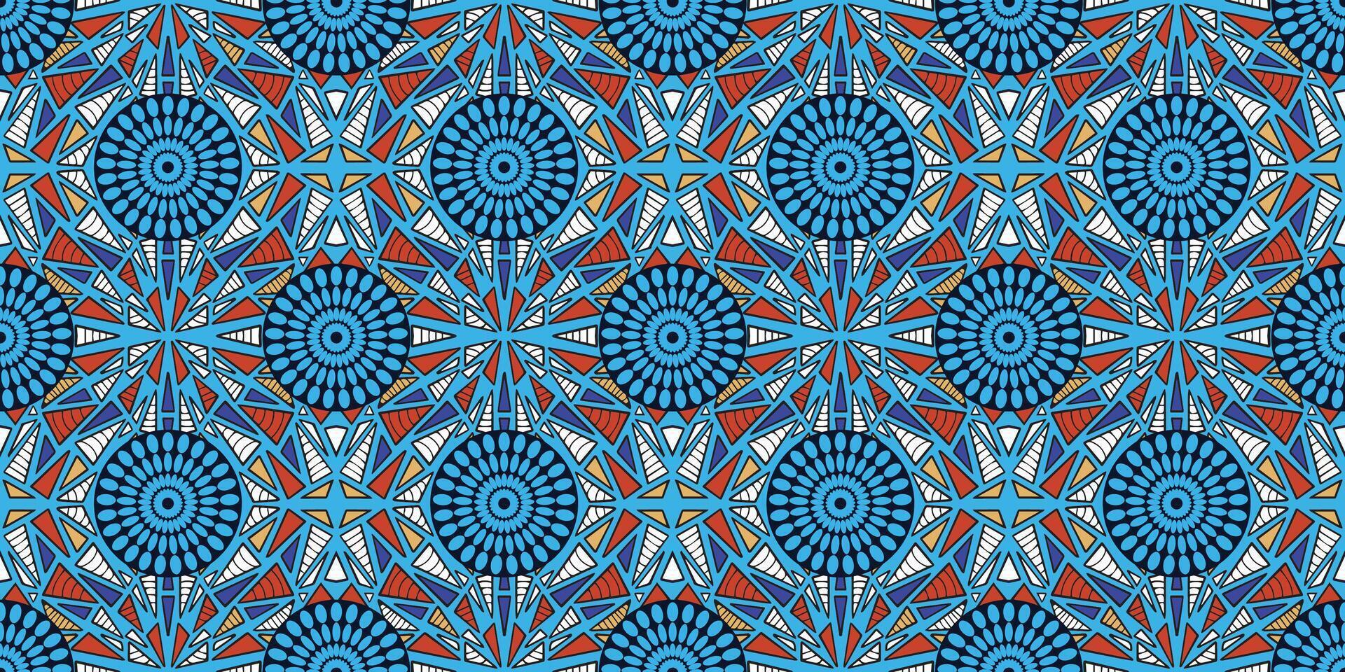 Geometric blue and red design pattern vector