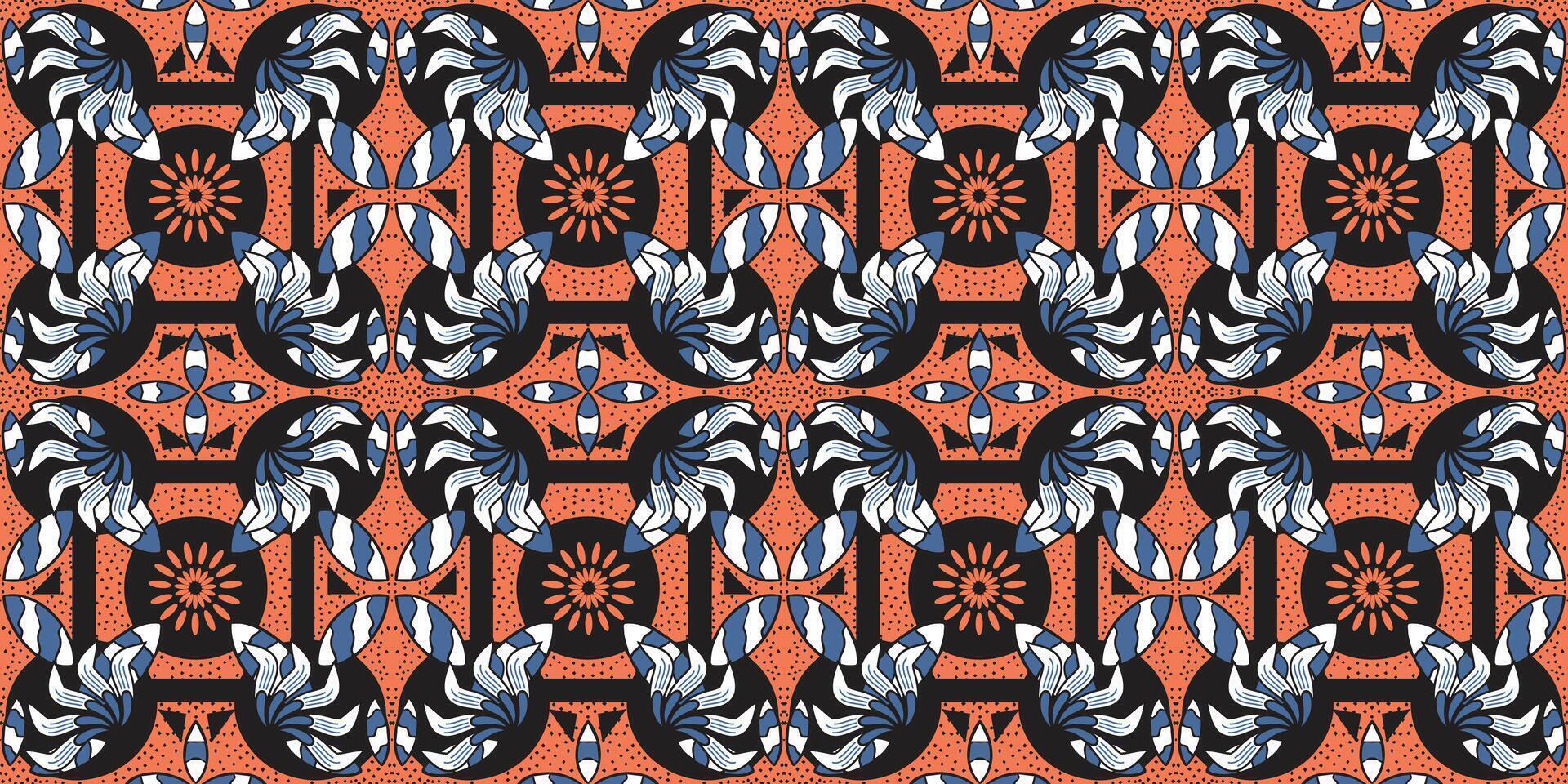 Colorful geometric floral pattern design vector
