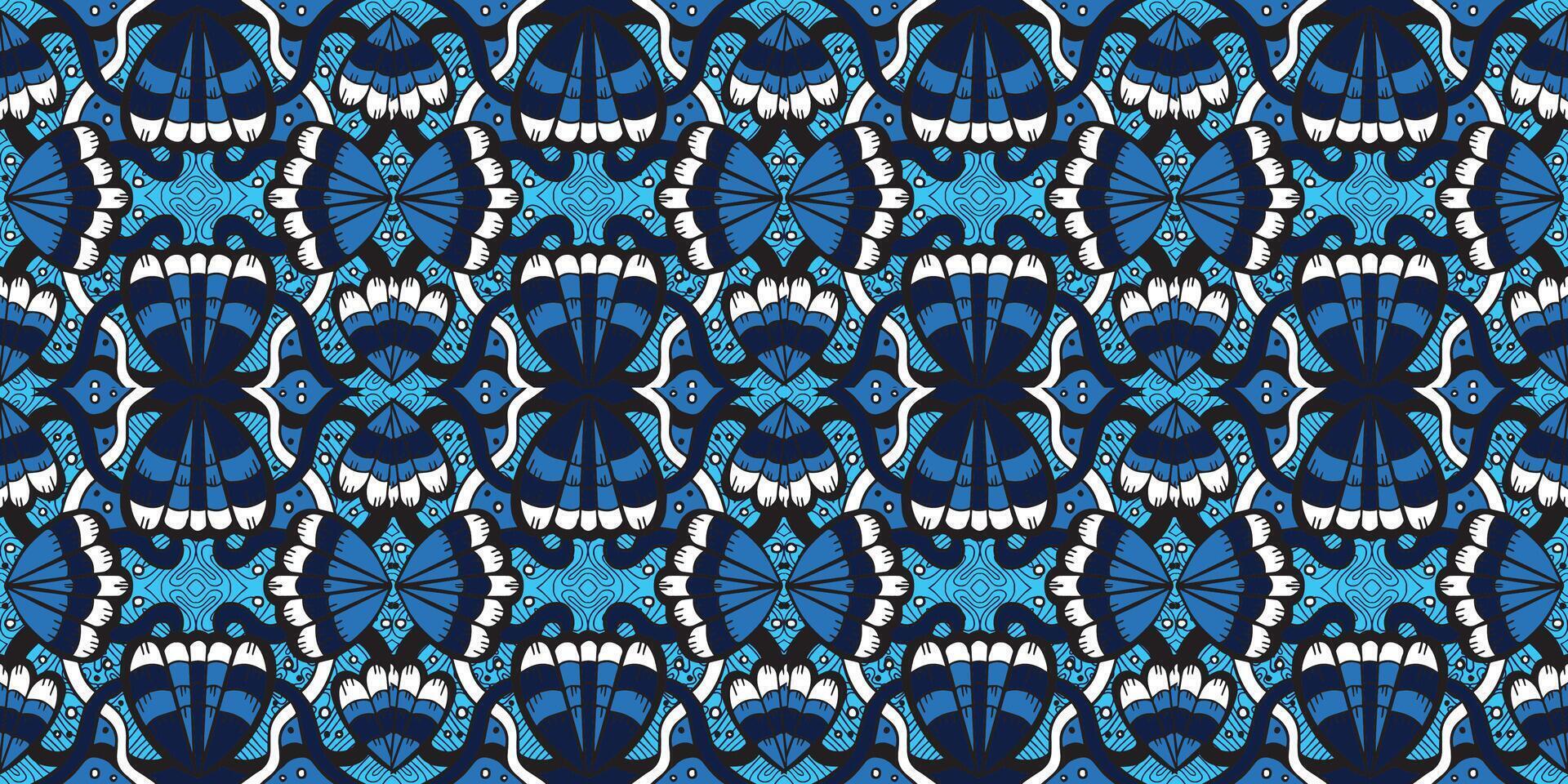 Blue butterfly pattern design vector