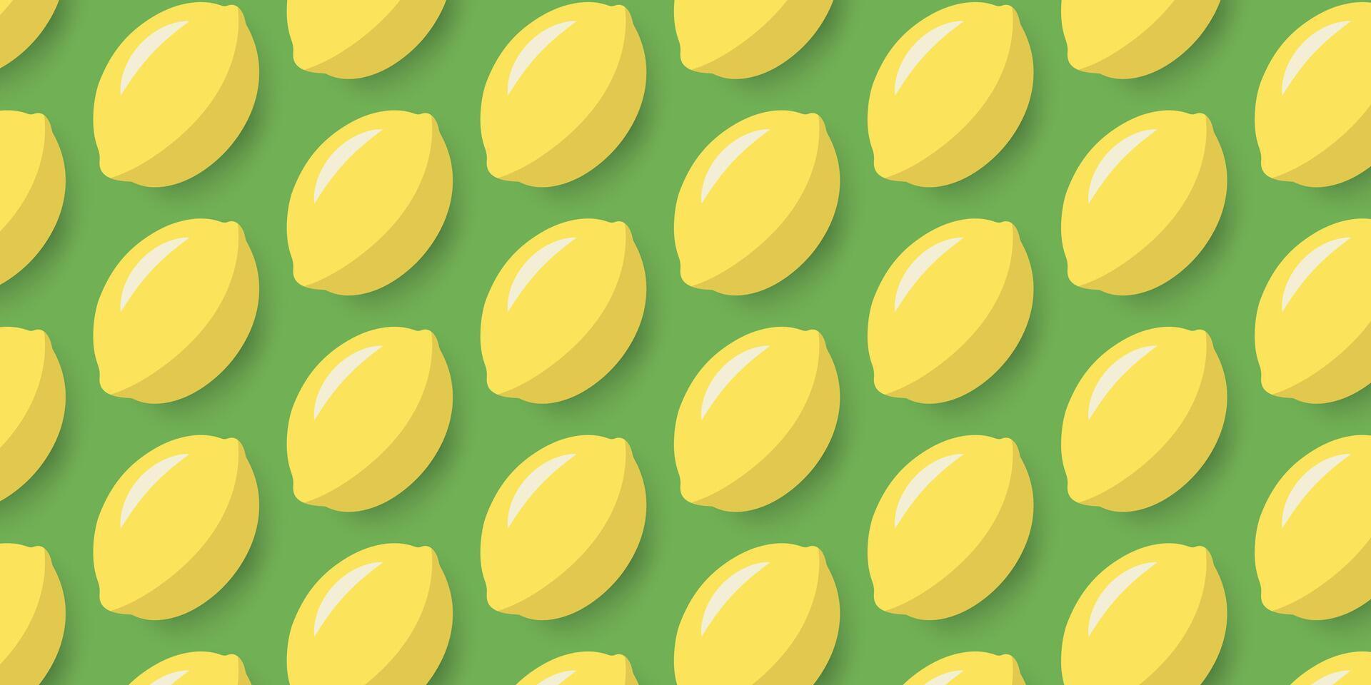 a pattern of lemons on a green background vector