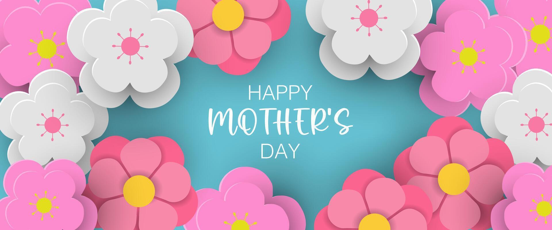 happy mother's day quotes background, with flowers vector