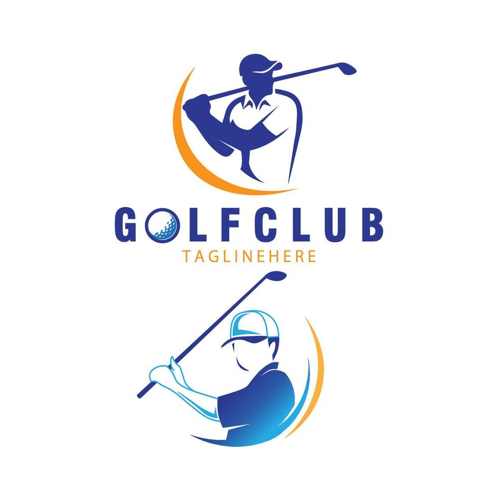 golf player golfer logo design graphic template vector
