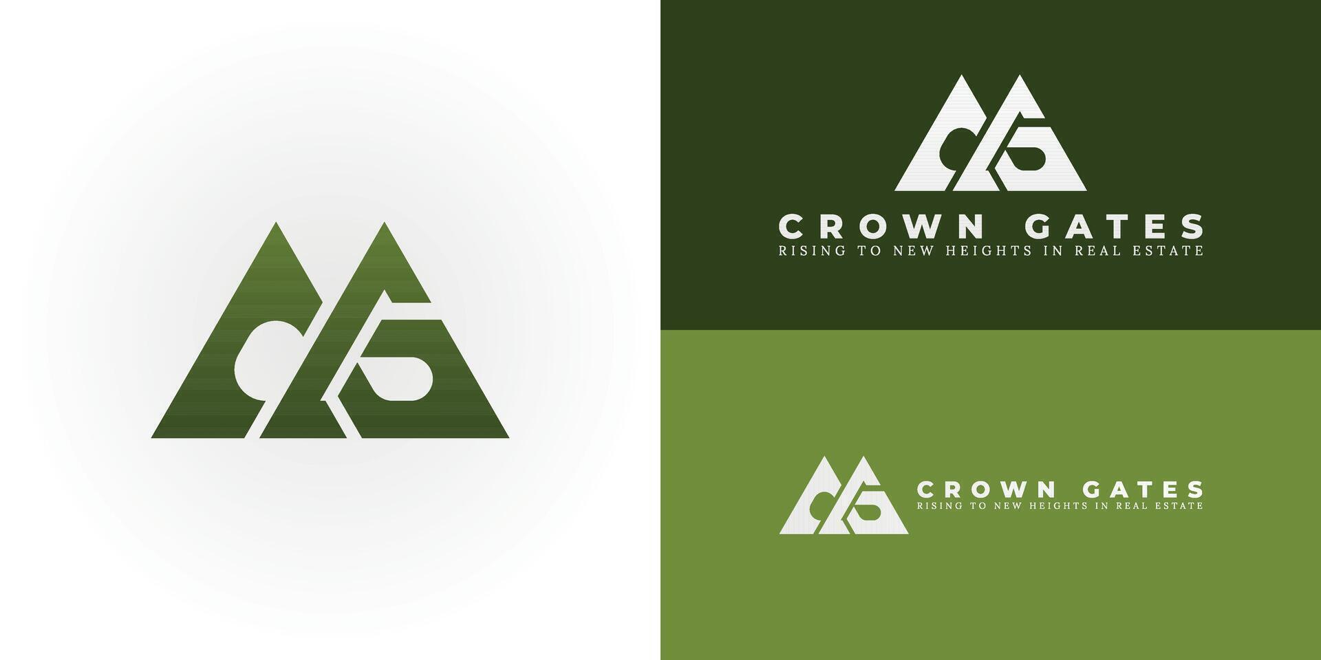 Modern CG emblem for real estate. Its sharp, upward forms symbolize growth, innovation, and strong foundations, reflecting ambition in property development. vector