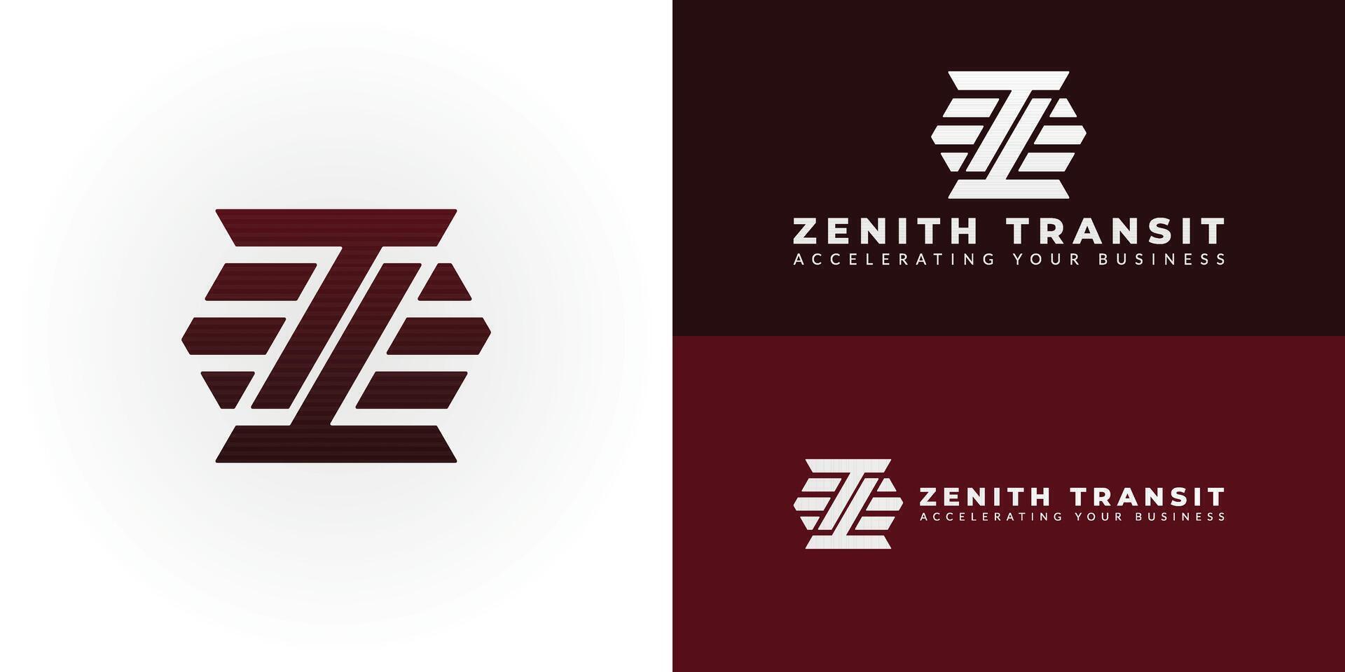 Modern ZT emblem for Logistics and Transportation logo. The bold, forward-moving design represents efficient freight, global delivery, and reliable transit solutions. vector