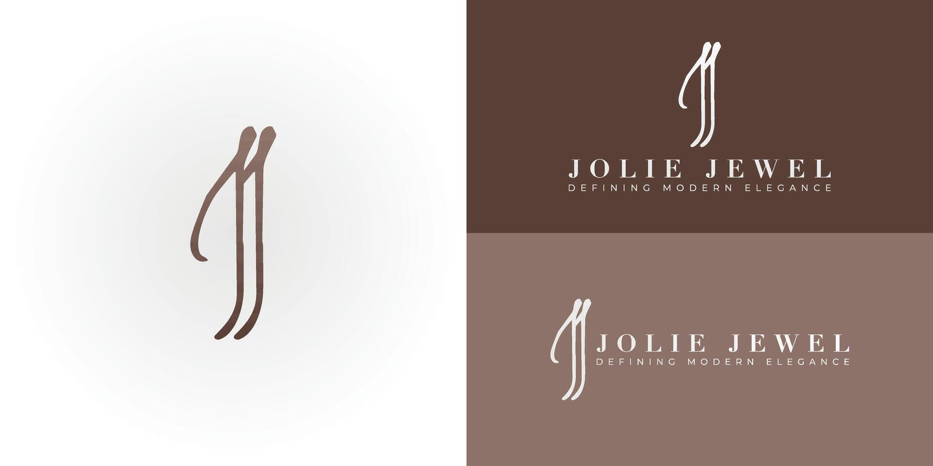 Stylized JJ emblem for fashion and designer apparel. Its fluid, minimalist form suggests contemporary style, craftsmanship, and unique personal expression. vector